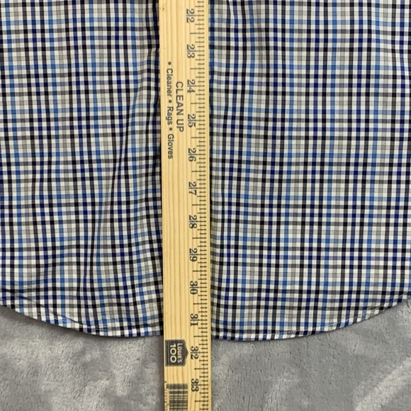 Peter Millar Shirt Mens Medium Blue White Check Plaid Button Down Long Sleeve - Picture 7 of 8